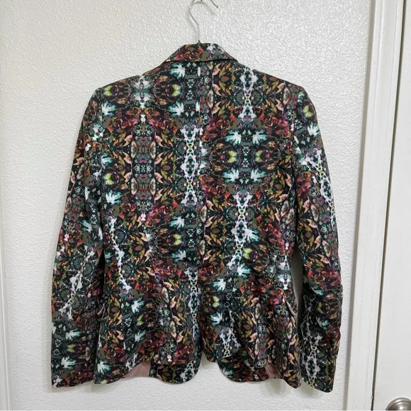 Zara Kaleidoscope Floral Blazer Size M Multicolor Statement Print Jacket - Picture 3 of 11